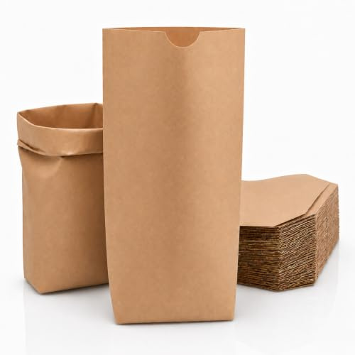 verpacking Kraftpapiertüten 14 x 22 cm Braun mit Kreuzboden 5,5 cm [Größe und Stückzahl wählbar] lebensmittelunbedenklich Papiertüten Tüten Kreuzbodenbeutel 250 Stück