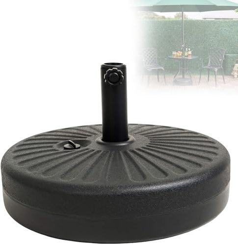 Schirmhalter Sonnenschirmstände Schirmständer Anthrazit Ständer aus Kunststoff Rund Form zu Garten Terrasse Strand Rattan Sonnenschirmfuß befüllbar mit Sand Wasser oder Kies Sonnenschirm Flagge