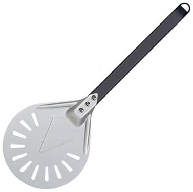 QTANZIQI Pala per Pizza 7 8 9 10 pollici pala per pizza forata pala per pizza pala per pizza in alluminio pala per pizza corta strumento per pizza antiscivolo manico in legno pala per pizza (Color : 9