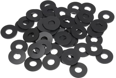 PATIKIL Arandela Plana De Nylon M10, Paquete De 150, Diámetro Interior 10mm, Diámetro Exterior 25mm, Espesor 2mm, Espaciador De Sellado Para Grifo, Tubería, Manguera Y Tornillo, Negro