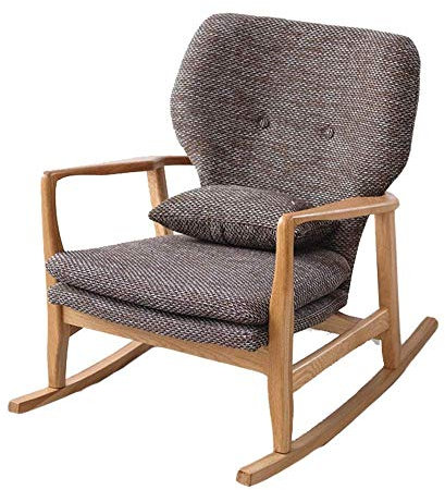 GAROEN Schaukelstuhl Bequemer Schaukelstuhl Loungesessel mit Baumwollstoff Schicken Sie den Älteren EIN Geschenk Faltbarer Schaukelstuhl