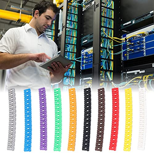 Marcador de cables Topyond, tubos coloridos de identificación de números para cables, etiquetas eléctricas, marcadores de cables con clip para organización de cables e