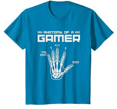 Squelette Main Anatomie d'un Gamer Pyjama Jeu sur Ordinateur Amusant T-Shirt
