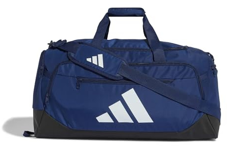 adidas Unisex Training Defender Duffle Bag Medium Duffel Bag, Dark Blue/White, One Size