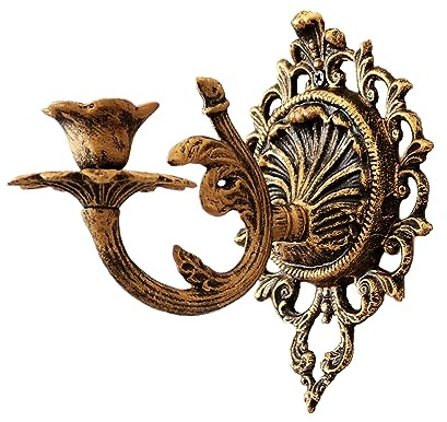 1 Stück Wandkerzenhalter aus Gusseisen, Shabby-Chic-Kerzenhalter zum Aufhängen für die Wand, Wandkunst für Wohnzimmer, Kamin, Hof, Gehweg (Kupfer, nur Einer)