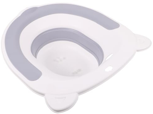 HOLIDYOYO Sitzbadewanne Faltbar Robust Ergonomisch mit Überlaufschutz Grau für Wochenbettpflege Mobilitätshilfe Badezimmer