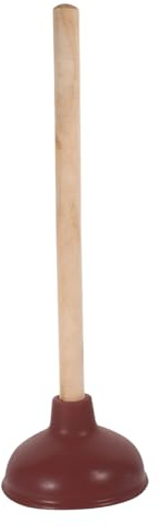 Yardenfun Desatascador de Inodoro de Goma con Mango de Madera de Ventosa Fuerte para Baño Herramienta Portátil para Desatascar Tuberías y Sanitarios Hogar