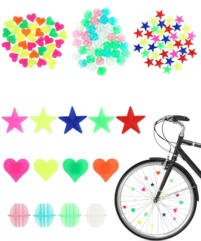 IMALPQPP 216 Pièces Réflecteurs Colorés – Couvre Rayon Velo, Accessoires Velo, Accessoire Velo Enfant, Bike Balls Déco