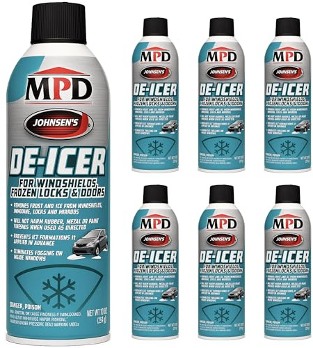 MPD Cobalt Charm Windshield De-Icer Spray – Fast Acting Ice & Frost Remover for Car Windows, Mirrors, Locks & Doors | Prevents Refreezing | Safe for Paint, Metal & Rubber | 10 oz Aerosol Can (6-Pack)