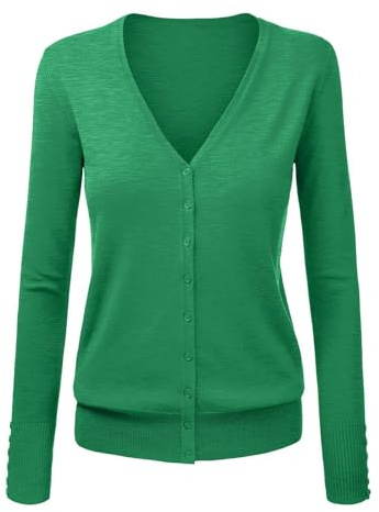 Cardigan kvinnor långa ytterkläder damkoftor tjock stickad, långa koftor för kvinnor UK sommarrock jackor lätt stickad v-ringad cardigan jacka enfärgad stickad tröja, gRÖN, XXL