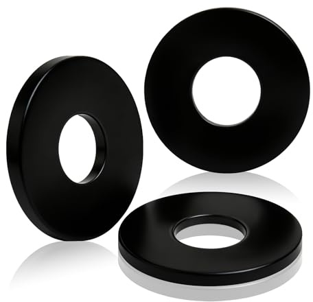 PDKKFF 60 Pièces Rondelle Plastique M6x18, Noir Rondelles Nylon Plates Isolation, Joint Plat Rond DIN 9021 / ISO 7093 pour Robinet Tuyau Eau Tuyau