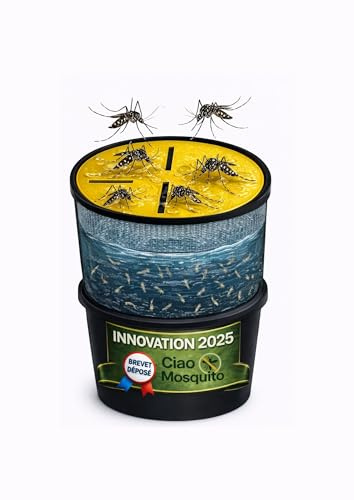 Piège Moustique Tigre & Larves – Anti Moustique Extérieur Écologique Sans Insecticide Ni Électricité – Eau Stagnante Jardin Terrasse Balcon – Ciao Mosquito® Brevet Déposé Invention Française – Lot de1