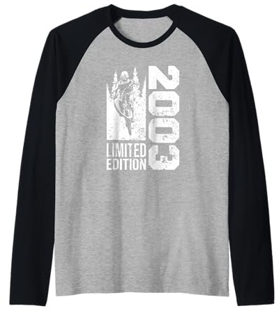 MTB Mountainbike Nacido en 2003 Cumpleaños BTT-Bicicleta Camiseta Manga Raglan
