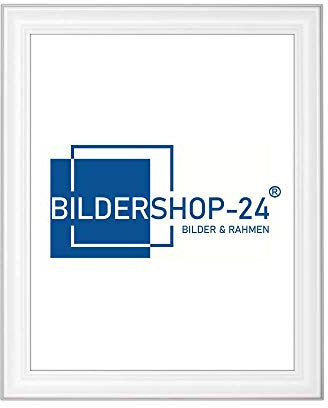 Bildershop-24 Bilderrahmen Vintage Retro Barockrahmen Athen 59,4x84cm (DIN A1) Weiß (matt) Acrylglas Antireflex Fotorahmen Posterrahmen Wechselrahmen