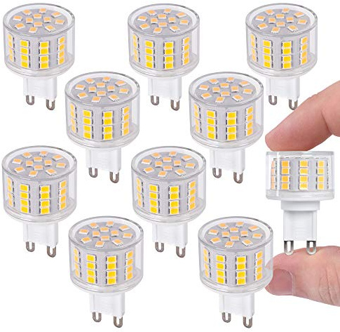 Maxkomfort 10x G9 LED Leuchtmittel kurz 5W 230V 2900K warmweiß Lampen Stecklampe Halogen Ersatz SMD 560 Lumen