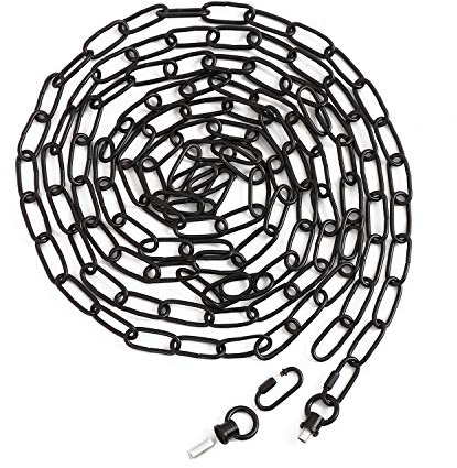 Eumyviv 15ft Heavy Duty Chain for Light Fixture, Pendant Light Extra Chain Permits Installation of Chain-Hung Fixtures on High Ceilings with Max Fixture Weight of 65 Pounds, Black, L0460