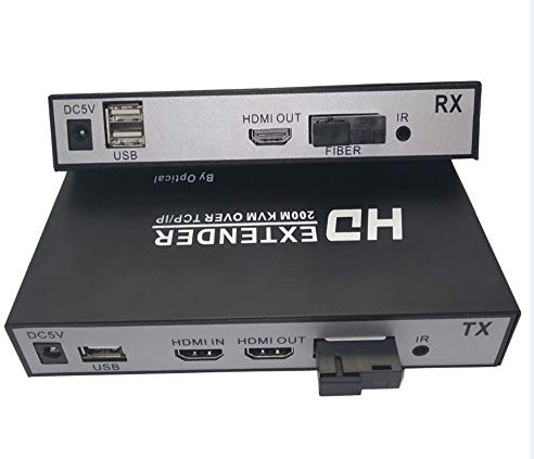 20KM Cavo a fibre ottiche HDMI Extender HDMI KVM 1080P Extender a fibre ottiche HDMI Trasmettitore e ricevitore Distanza di trasmissione fino a 500 metri, Modalità singola 20 KM