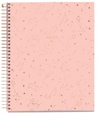 Miquelrius - Carnet de notes A5, Cahier couverture rigide, 4 couleurs de rayures, 120 feuilles quadrillées, Papier microperforé 70 g/m² avec 2 trous pour 2 anneaux, Couleur bleu, Design Constellation