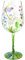 NymphFable Hand-Painted Wine Glass Colorful Dragonfly Flowers Artisan Painted Glass Novelty Gift for Friends Family 15oz