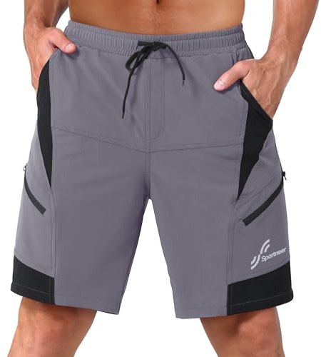 Sportneer Men's Bicycle Shorts, Mountain Bike Shorts with 3D Padded, Breathable and Quick dry, MTB Shorts for Outdoor Cycling Running Gym Training, XL