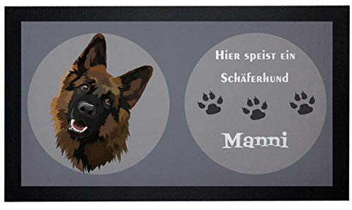 Napfunterlage Hund Schäferhund mit Name personalisiert
