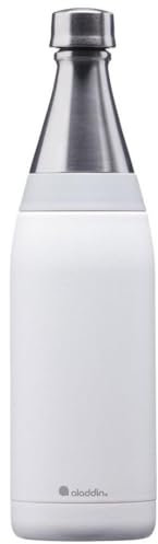 Aladdin Fresco Thermavac Trinkflasche Edelstahl 0.6L Snowflake White – Thermosflasche Auslaufsicher - Hält 10+ Stunden Kalt - Wasserflasche BPA-Frei - Thermoskanne Spülmaschinenfest