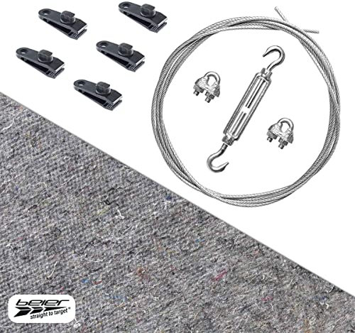 Pfeilfangmatte Arrow Safe Set I 1 m hoch - 2 m breit grau inkl. Zubehör I Armbrust & Bogenschießen Pfeilfang I Pfeil Auffangmatte fertig zur Montage I by Beier Germany