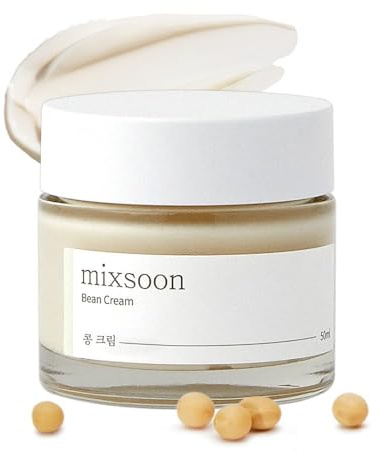 mixsoon Bean Cream-Deep Moisturizer Face Cream, Hydrating and Smoothing for Face, Fermented Soybean Extract, Lightweight Non-Sticky Finish 50ml / 1.69 fl.oz. Korean Glass Skin Care