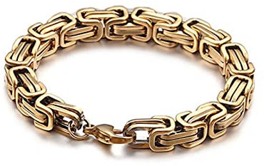 Bishilin Freundschaftsarmband Männer 20CM, Herren Armbänder Gold Königsarmband Breit 5MM mit Karabinerverschluss Armband Edelstahl Partnerarmband für Männer Jugend