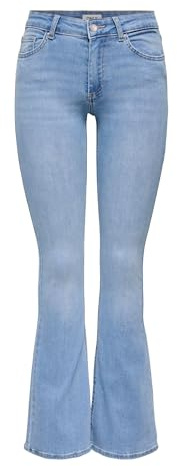 Only Femme Onlblush Life Mid Flared DNM Tai467 Noos Jeans, Bleu, M EU