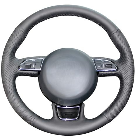 MEWANT Atmungsaktive DIY Auto Lenkradhülle für Audi A1 (8X) A3 (8V) Sportback A4 (B8) Avant A5 (8T) A6 (C7) A7 (G8) A8 (D4) Q3 (8U) Q5 (8R) Lenkradzubehör für Audi aus PU-Leder