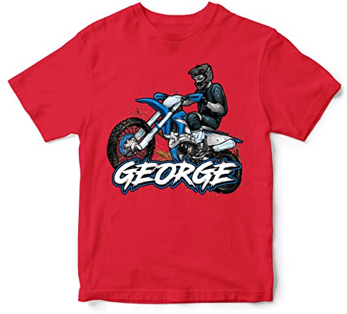 Personalised Dirt Bike T Shirt Kids, Motorbike Tshirts for Boys and Girls, Tee for Children who Love Motorbikes, Birthday Ideas, Party Outfits
