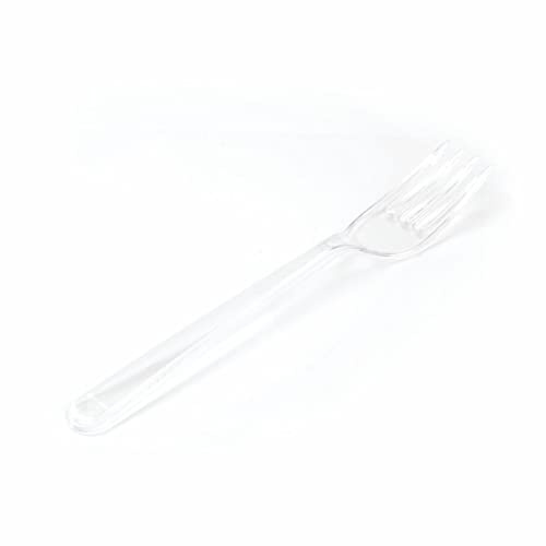 100 Stück Mehrweg-Plastikgabel, transparent, 17,5 cm glasklar Mehrweggabel Mehrwegbesteck Party Gabel Kunststoff Besteck wiederverwendbar