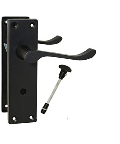 Haven Heritage Black Door Handles Internal Sets - Victorian Scroll Choice of Latch, Lock, Bathroom or Privacy. This is for a Pair ofBathroom Handle only (1xBathroom Handle)