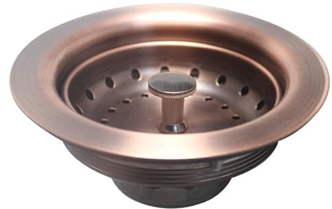 Talea SUS304 Red Antique Copper Strainer, Kitchen Sink Drain Strainer Assembly with Strainer Basket 3-1/2 Inch,XK136C037