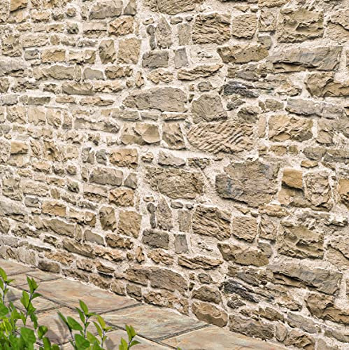 Stick & Go Repositionable Self Adhesive Dolls House Wallpaper 1:24 Scale (Set of 4 Sheets) - Old Drystone Wall - No. 205