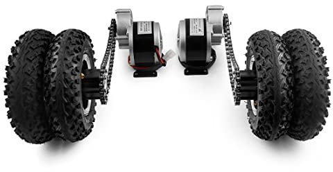 L-faster Kit di conversione per carriola elettrica con doppio motore da 250 W, facile da trasportare, 181,4 kg, 20,3 cm, set di ruote doppie per carrello da spiaggia elettrico, senza controller (24 V