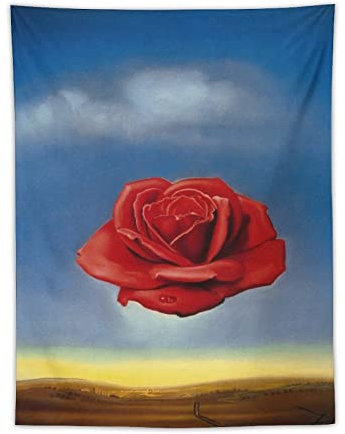 Salvador Dalí Poster Meditative Rose Wandteppiche Kunstdruck Wand Foto Farbe Tapisserie Hängebild Familie Schlafzimmer Dekor Geschenk 76,2 x 101,6 cm