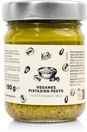 KoRo - Vegansk pistaschpesto 190 g – 60 % andel pistaschhalt – vegansk – för förfining av nudlar och Co.