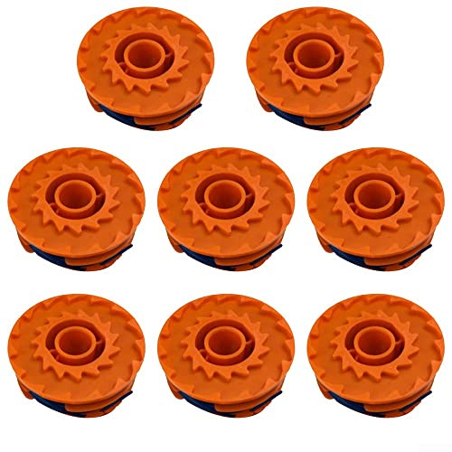 QOXEZY 8pcs Strimmer Spool Line for MacAllister MGT35025 MGT45028 MGT60030 Grass Trimmer Brush Cutter, Double Autofeed Spools Replacement Trimmer Refills