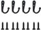 DaiUni Gancho Rústico Retro Pequeño de Aleación Incluido Tornillo para Montaje Colgar para Pared Puerta Llaves Sombreros Ropa,4 Piezas?Negro.
