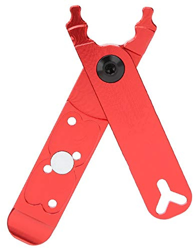 VGEBY Fahrradkettenzange, Hochfestes 4-in-1-Multifunktions-Reifenhebel-Hauptgliederzangen-Ventilwerkzeug aus Aluminiumlegierung (Rot)