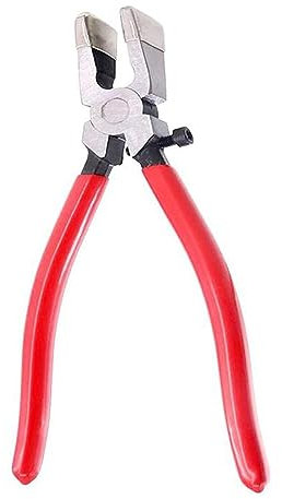 kowaku Glasbrechzange, Glasschneidewerkzeug, professionelles Brecher-Metallglas-Laufzange, Schlüsselanhänger-Zange zum Brechen, Buntglasarbeiten, 8 Zoll gebogene Backen