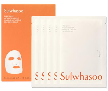 Sulwhasoo First Care Activating Sheet Mask - Korean Sheet Mask for Dry skin, Skin Barrier Strengthening, Visibly Plumps & Hydrates, Reduces Visible Fine Line & Wrinkles, Vitamin C