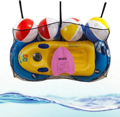 Pool Floats Storage Bag,Foldable Swimming Pool Hanging Mesh Organizer Storage for Balls,Floats,Water Inflatable Toys Backyard Storage and Other Pool Accessories