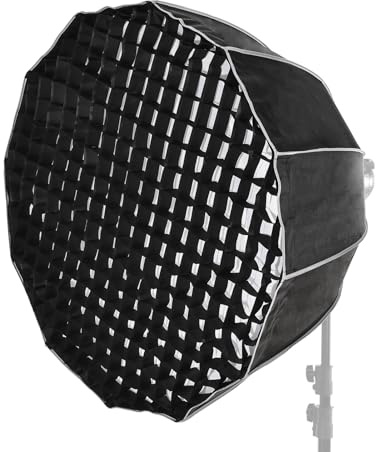 Andoer Softbox parabólico Profundo de 90cm, oftbox de liberación rápida con Montaje Bowens, Tela difusora Rejilla de Panal Bolsa de Transporte para Retratos Entrevistas Realización de películas