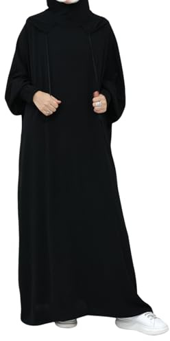 RUIG Frauen Muslim Robe Abaya Kleid Kaftan Dubai Bescheiden Türkei Gebet Kleidung Casual Eid mit Hijab