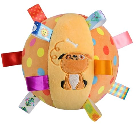 Hundebälle – 6 Zoll Hundeseile, Quietschende Plüschbälle Mit Glocke Im Inneren | Interaktives Hundespielzeug Für Tauziehen, Welpen-Geburtstagsgeschenke, Hunde-Schlepperspielzeug