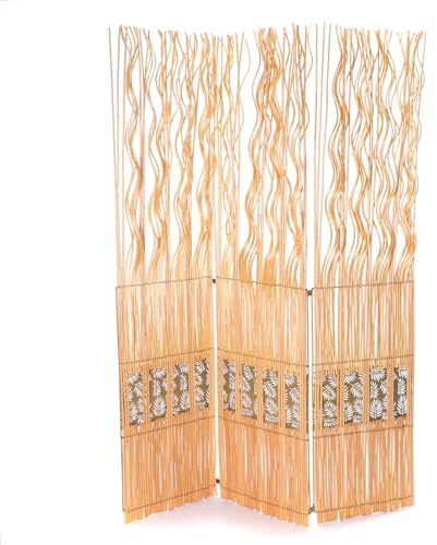 RAUMTEILER Oase | Weidenholz, 170x120cm, honigfarben | Zweige Paravent, Äste Stellwand, Raumtrenner, Ankleide Trennwand, gewellter Sichtschutz