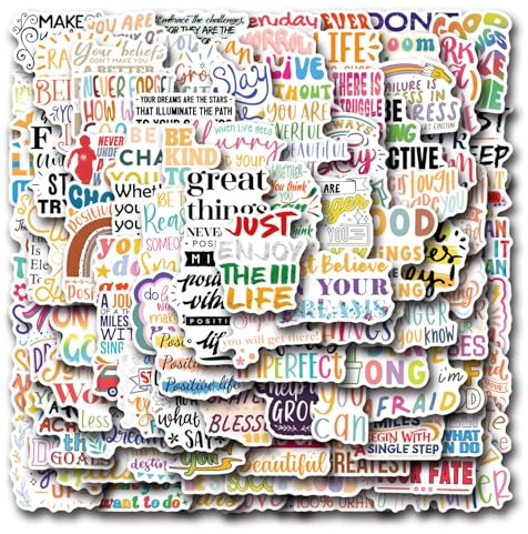 100 Pcs Inspirational Writing Stickers for Kid Teens Girls Boys,Motivational Words Stickers for Laptop,Water Bottles,Bicycle,Skateboard,Computer,Waterproof Vinyl for Scrapbook Decoration Supplies